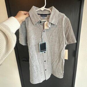 Boys Grey Button-down Polo